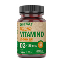 Cargar imagen en el visor de la galería, Vitamina D 125mcg 90 tabletas- DEVA Nutrition