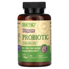 Cargar imagen en el visor de la galería, Probiótico Vegano 3 en 1, 5000 Millones UFC 90 Cápsulas - DEVA Nutrition