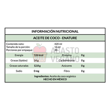 Cargar imagen en el visor de la galería, Aceite de coco orgánico extra virgen 420ml - Enature