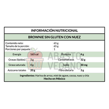 Cargar imagen en el visor de la galería, Brownie sin gluten con nuez 65g - Alma Vegana