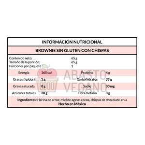Brownie sin gluten con chispas 65g - Alma Vegana