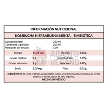 Cargar imagen en el visor de la galería, Kombucha Hierbabuena-Menta 250 ml - Kombucha Simbiótica
