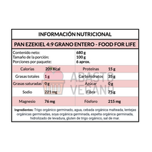 Cargar imagen en el visor de la galería, Pan Ezekiel 4:9 Grano Entero 680g - Food for Life