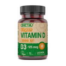 Cargar imagen en el visor de la galería, Vitamina D 125mcg 90 tabletas- DEVA Nutrition
