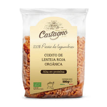 Cargar imagen en el visor de la galería, Codito de lenteja roja orgánica, sin gluten 500g- Castagno
