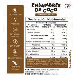 Enjambres de Coco con Chocolate vegano Sin Azúcar - Bowl Bar