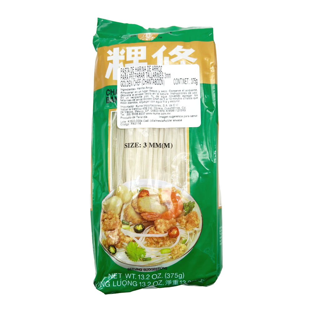 Tallarín de Arroz 3mm Rice Stick 375g - Golden Chef