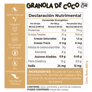 Granola de Coco KETO  300g- Bowl Bar