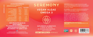 Vegan omega 3 DHA y EPA a base de aceite de fitoplancton marino 120 cápsulas de 500 mg C/U- SEREMONY