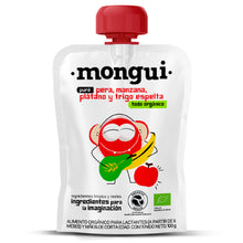Cargar imagen en el visor de la galería, Pouch Pera, Manzana, Plátano y Trigo Espelta 100g -Mongui
