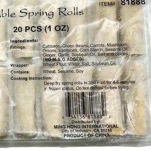 Rollos primavera de vegetales 20 pzs- Greenland