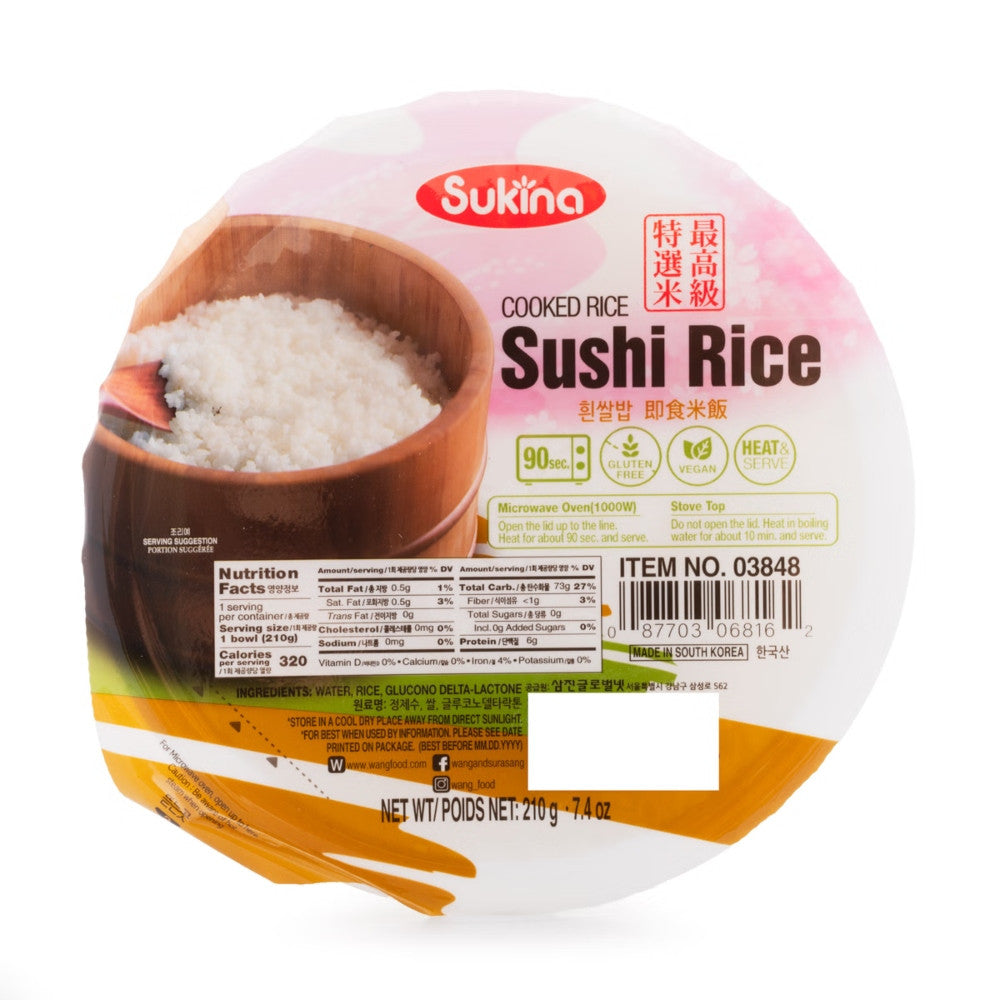 Arroz Al Vapor Instantáneo 210g -Sukina