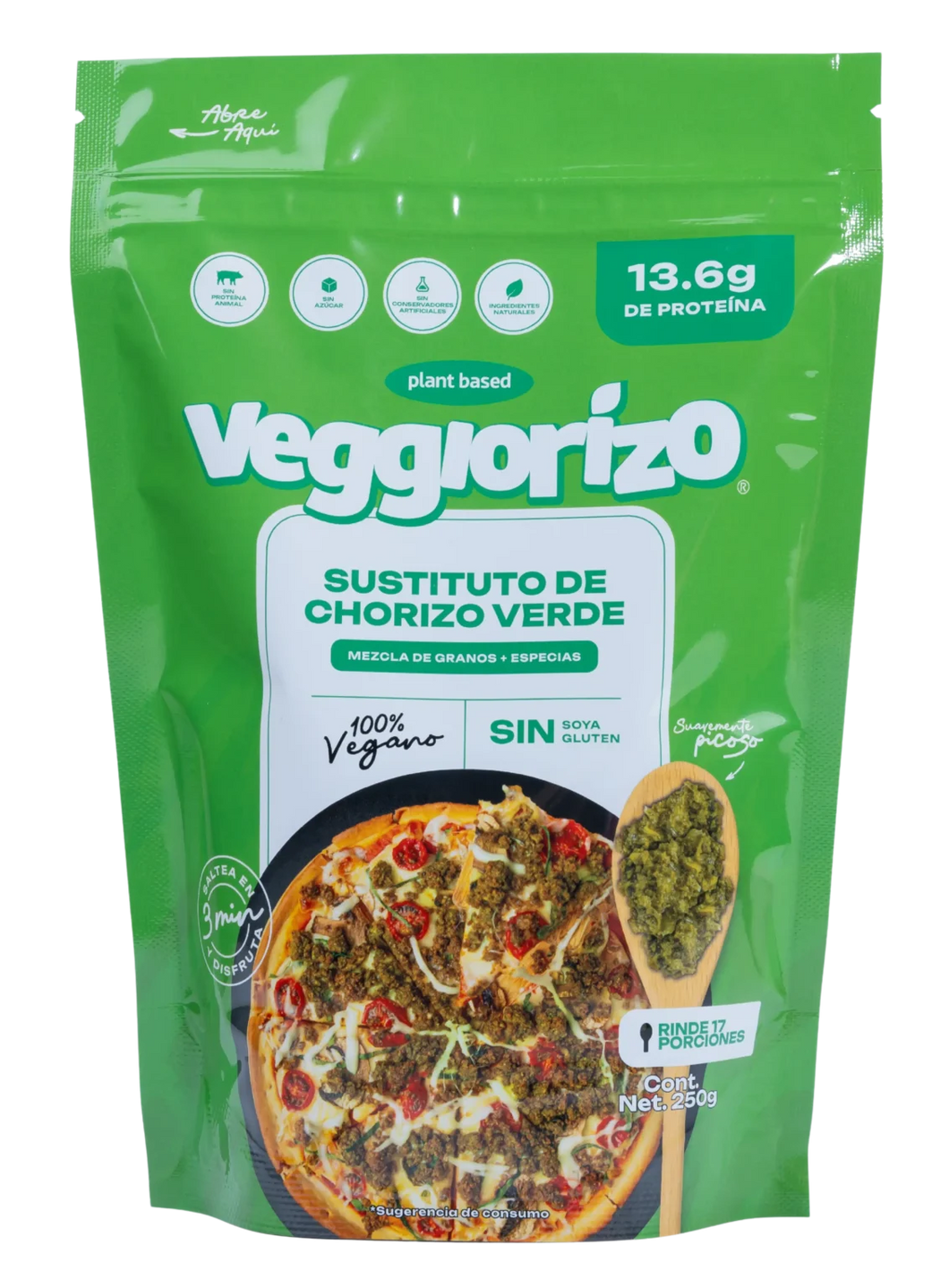 Chorizo Verde Gourmet de Semillas 250g- Veggiorizo
