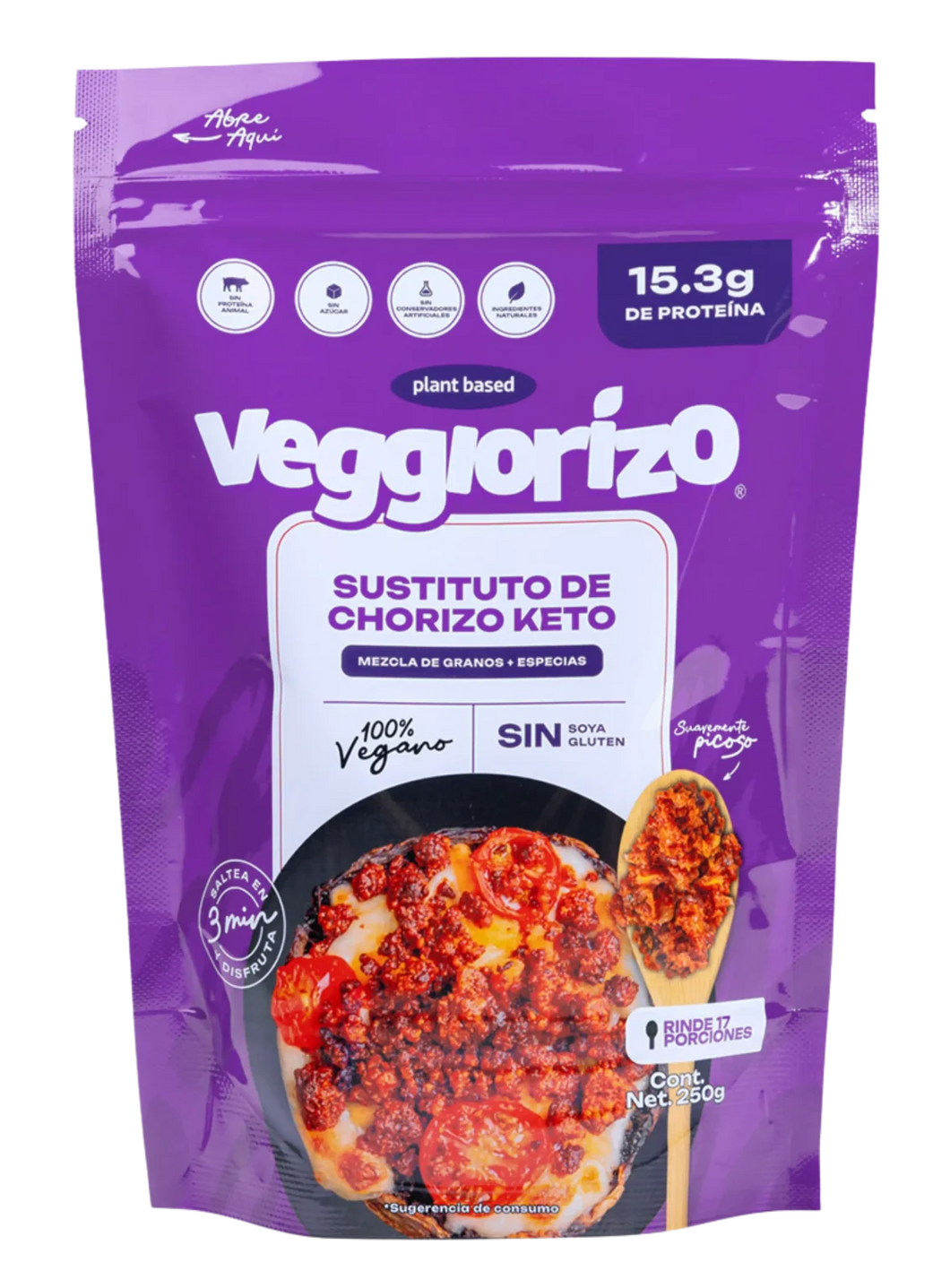 Chorizo Gourmet Keto 250g - Veggiorizo