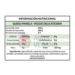 Queso Panela de Soya 250g - Veggie Delicatessen