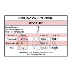 Stevia orgánica 25g - Ike Super Alimentos