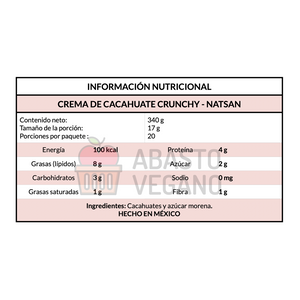 Crema de cacahuate 340 g - Natsan